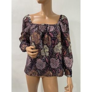 Rebecca Taylor top Size Small pleated puff sleeves